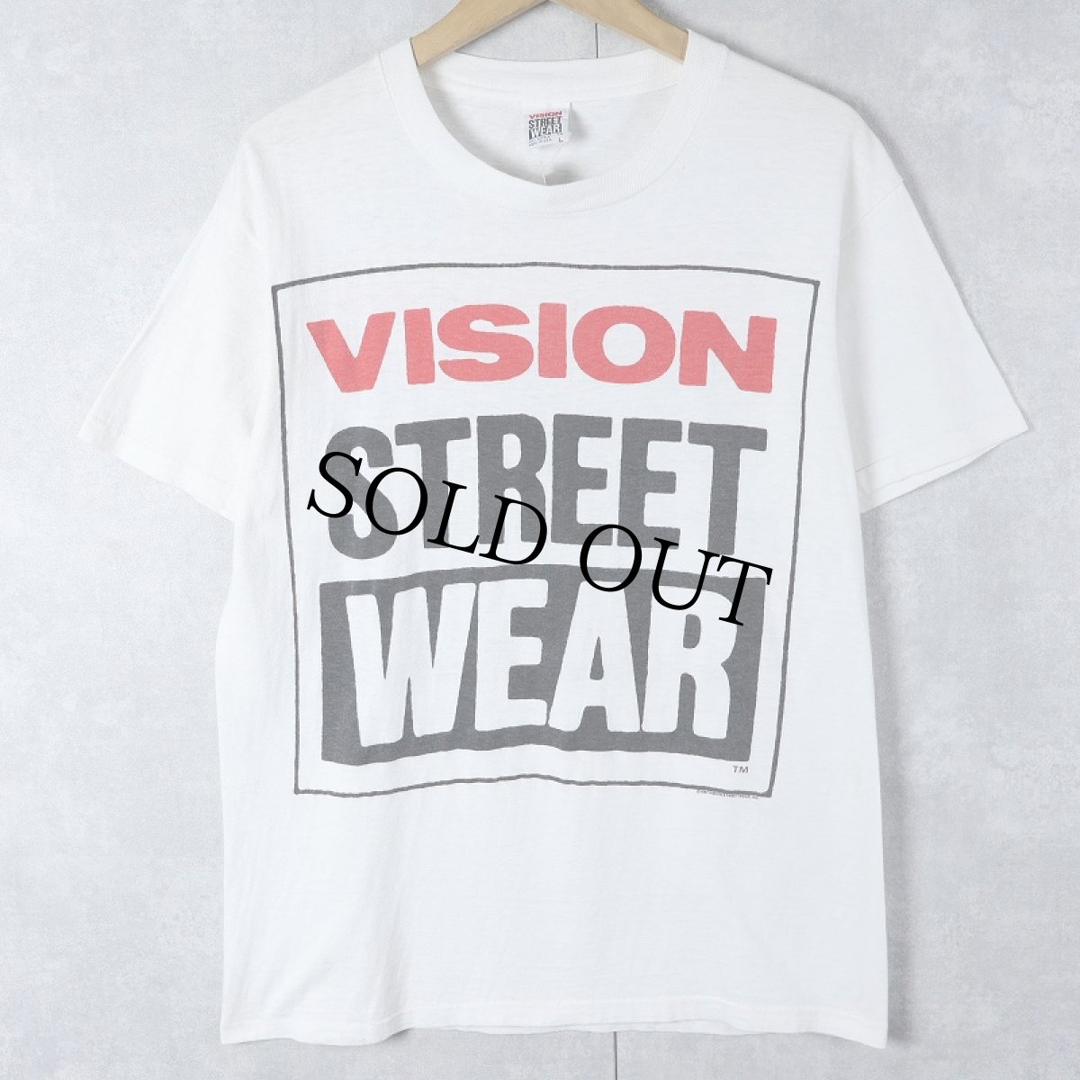 画像1: 90's VISION STREET WEAR USA製 ロゴプリントTシャツ L (1)