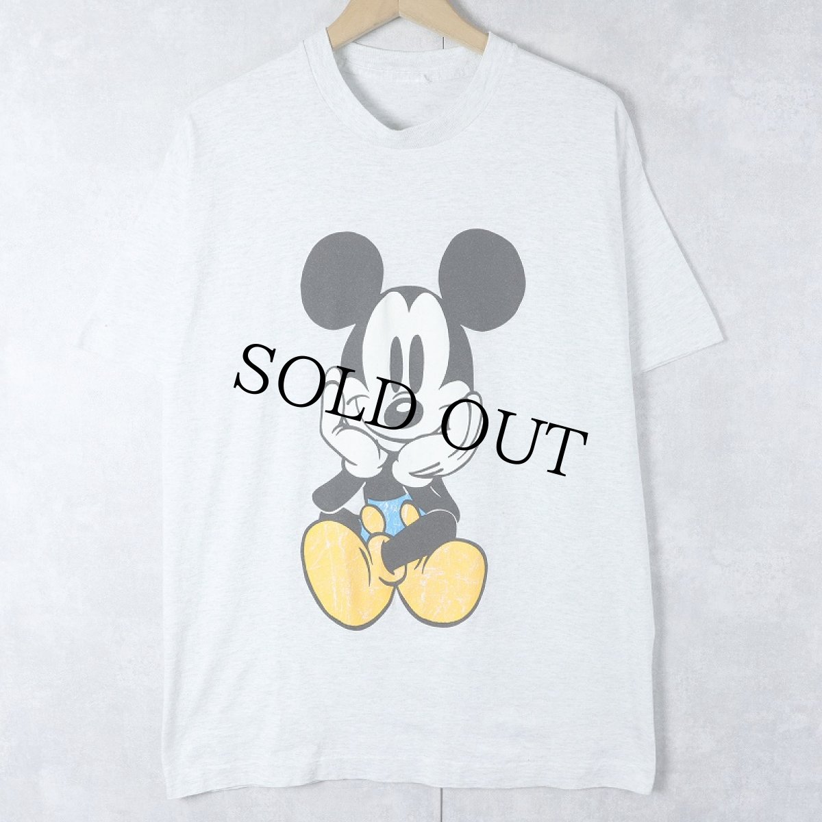 画像1: 90's 青パンミッキー キャラクタープリントＴシャツ  (1)