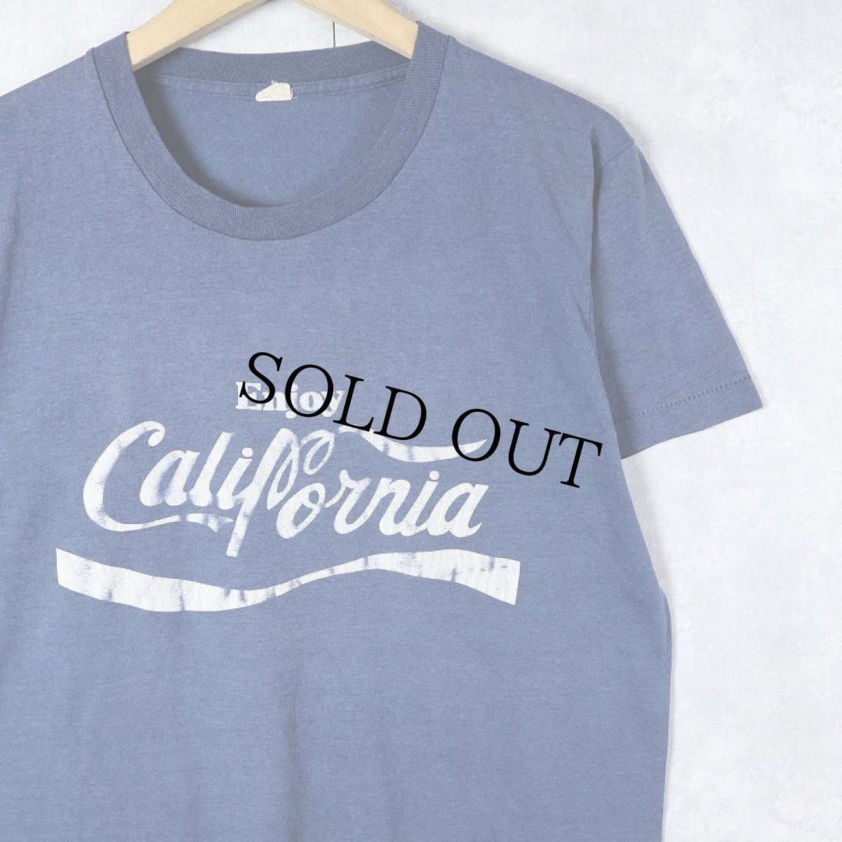 画像1: 80's USA製 "Enjoy California" パロディプリントTシャツ L (1)