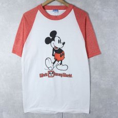 画像1: 80's Disney USA製 "MICKEY MOUSE" キャラクタープリント ラグランTシャツ L (1)