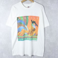 画像1: 90's USA製 "HARVEST" アートプリントTシャツ L (1)