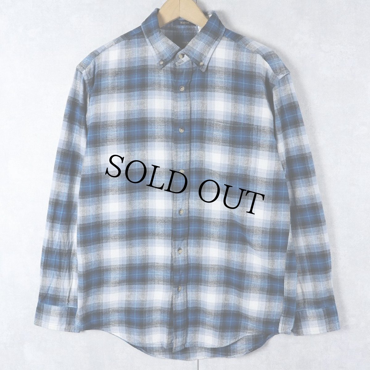 画像1: PENDLETON オンブレーチェック柄 ボタンダウン ライトネルシャツ L (1)