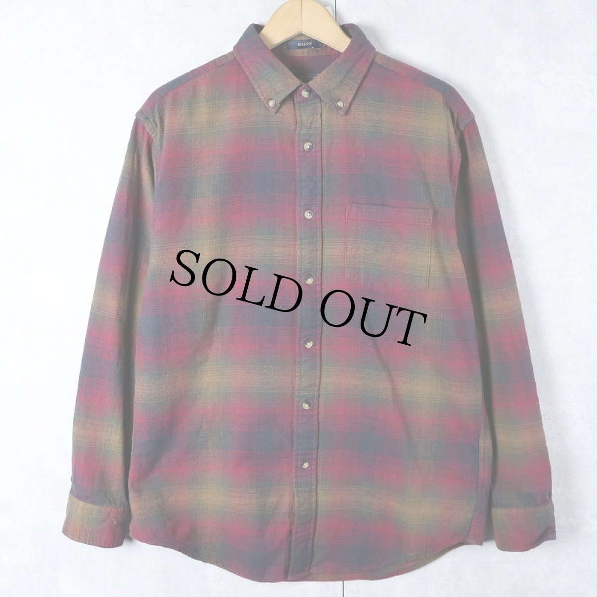 画像1: PENDLETON オンブレーチェック柄 ボタンダウン ライトネルシャツ M (1)
