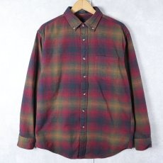 画像1: PENDLETON オンブレーチェック柄 ボタンダウン ライトネルシャツ M (1)