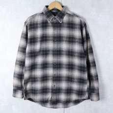 画像1: PENDLETON オンブレーチェック柄 ボタンダウン ライトネルシャツ M (1)