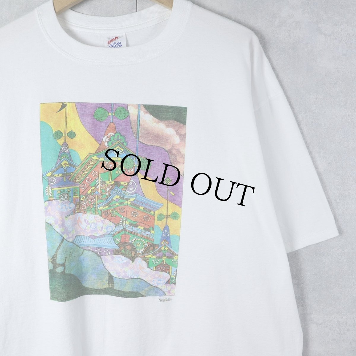 画像1: 90's USA製 アートプリントTシャツ XL (1)