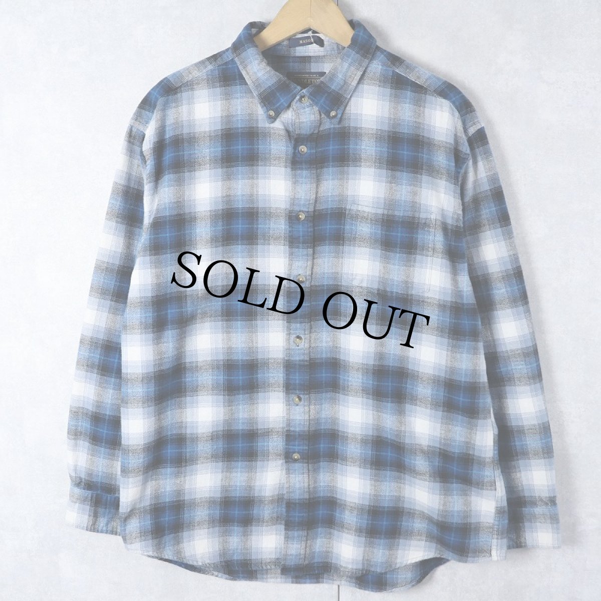 画像1: PENDLETON オンブレーチェック柄 ボタンダウン ライトネルシャツ XL (1)