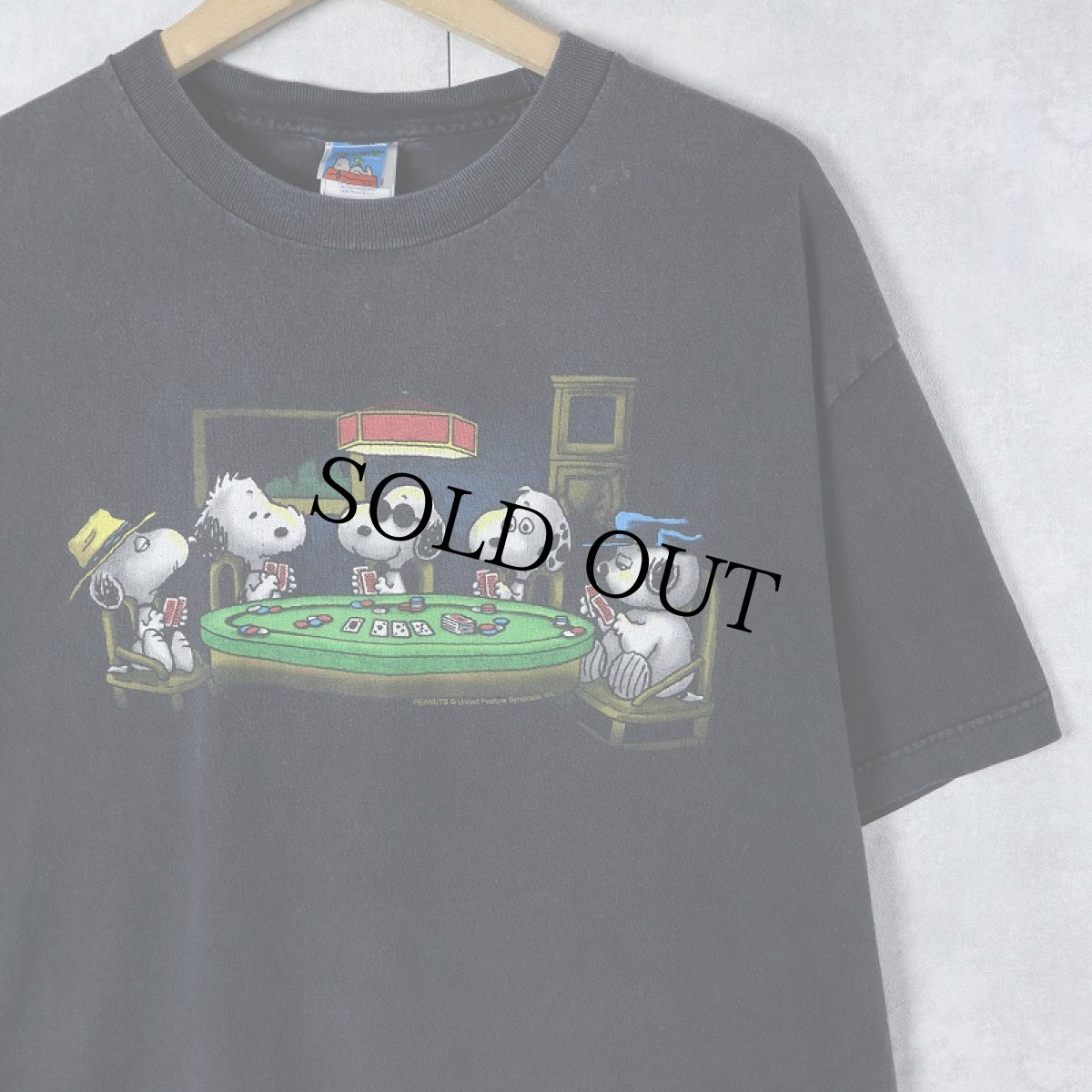 画像1: PEANUTS SNOOPY キャラクタープリントTシャツ BLACK L (1)