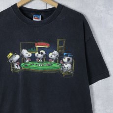 画像1: PEANUTS SNOOPY キャラクタープリントTシャツ BLACK L (1)