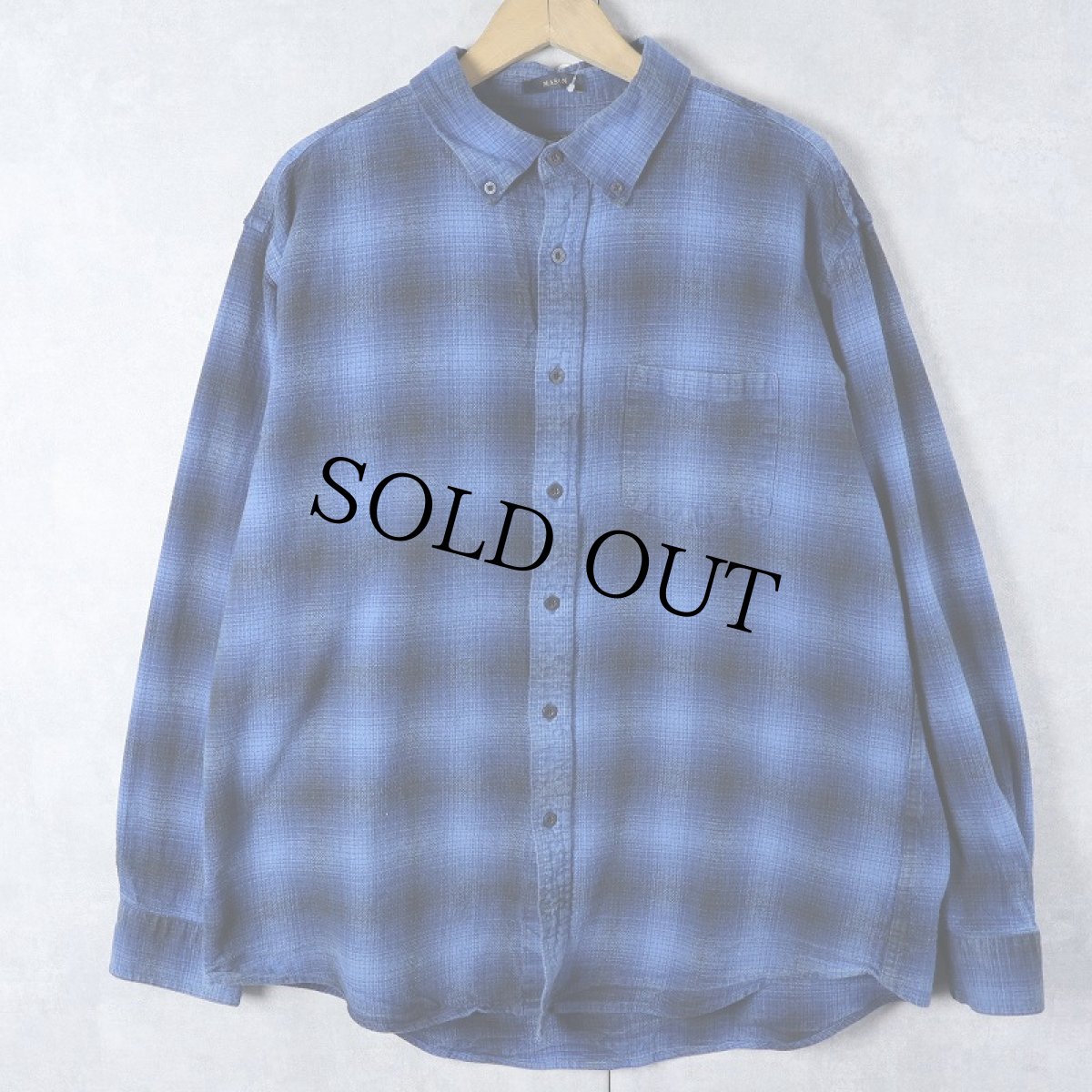 画像1: PENDLETON オンブレーチェック柄 ボタンダウン ライトネルシャツ XL (1)
