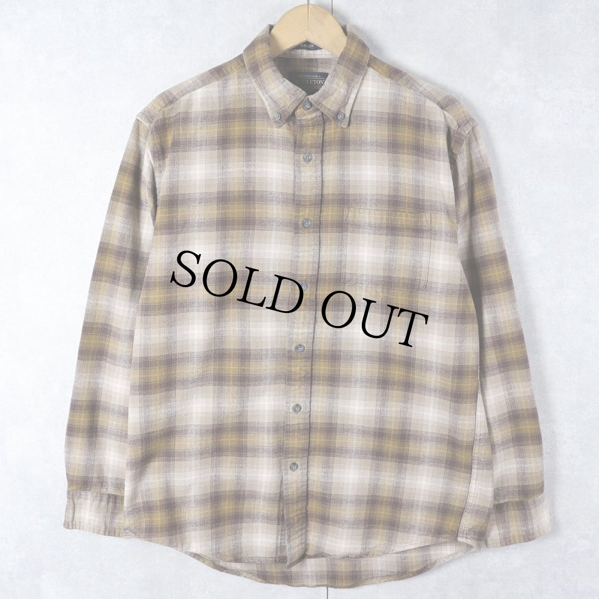 画像1: PENDLETON オンブレーチェック柄 ボタンダウン ライトネルシャツ M (1)