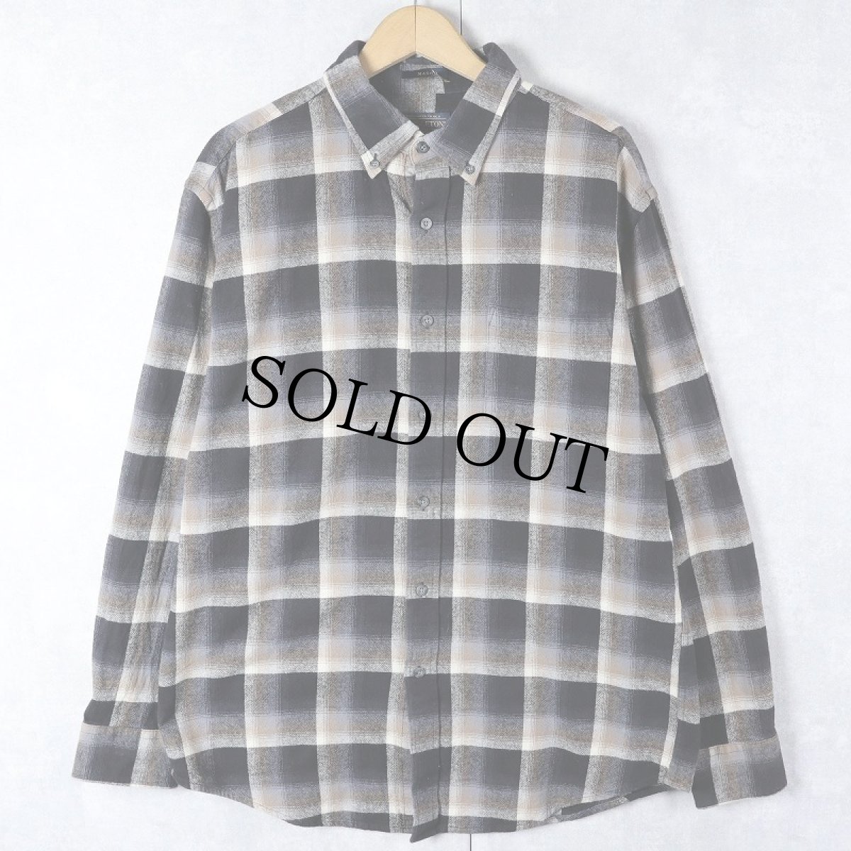 画像1: PENDLETON オンブレーチェック柄 ボタンダウン ライトネルシャツ L (1)