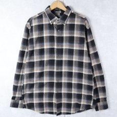 画像1: PENDLETON オンブレーチェック柄 ボタンダウン ライトネルシャツ L (1)
