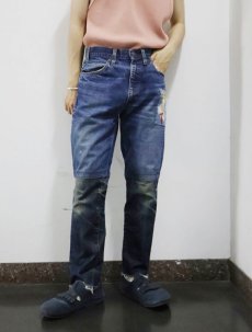 画像1: 【SALE】 70's LEVI'S BIGE "Good Luck DAVE" リメイクデニムパンツ W32 (1)