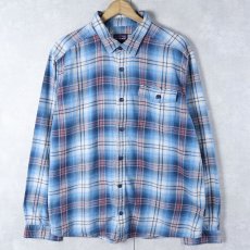 画像1: 2018AW Patagonia オンブレーチェック柄 ライトネルシャツ L (1)