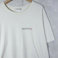 画像1: 90's swatch USA製 時計ブランド ロゴプリントTシャツ XL (1)