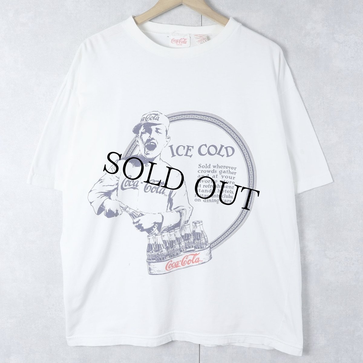 画像1: 80's Coca-Cola "ICE COLD" 飲料メーカープリントTシャツ XL (1)