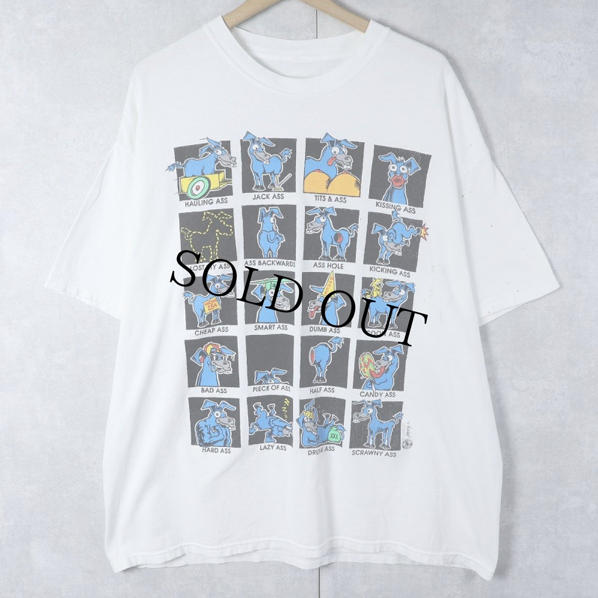 画像1: ロバイラスト シュールプリントTシャツ  (1)