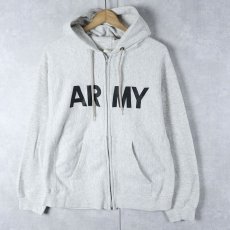 画像1: 90's U.S.ARMY PFU ロゴプリント スウェットジップパーカー MEDIUM (1)