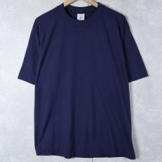 画像1: 90's Cal Cru USA製 無地Tシャツ NAVY L (1)
