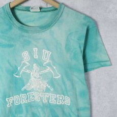 画像1: 60〜70's PRINTWEAR "SIU FORESTERS" フロッキープリントTシャツ M (1)