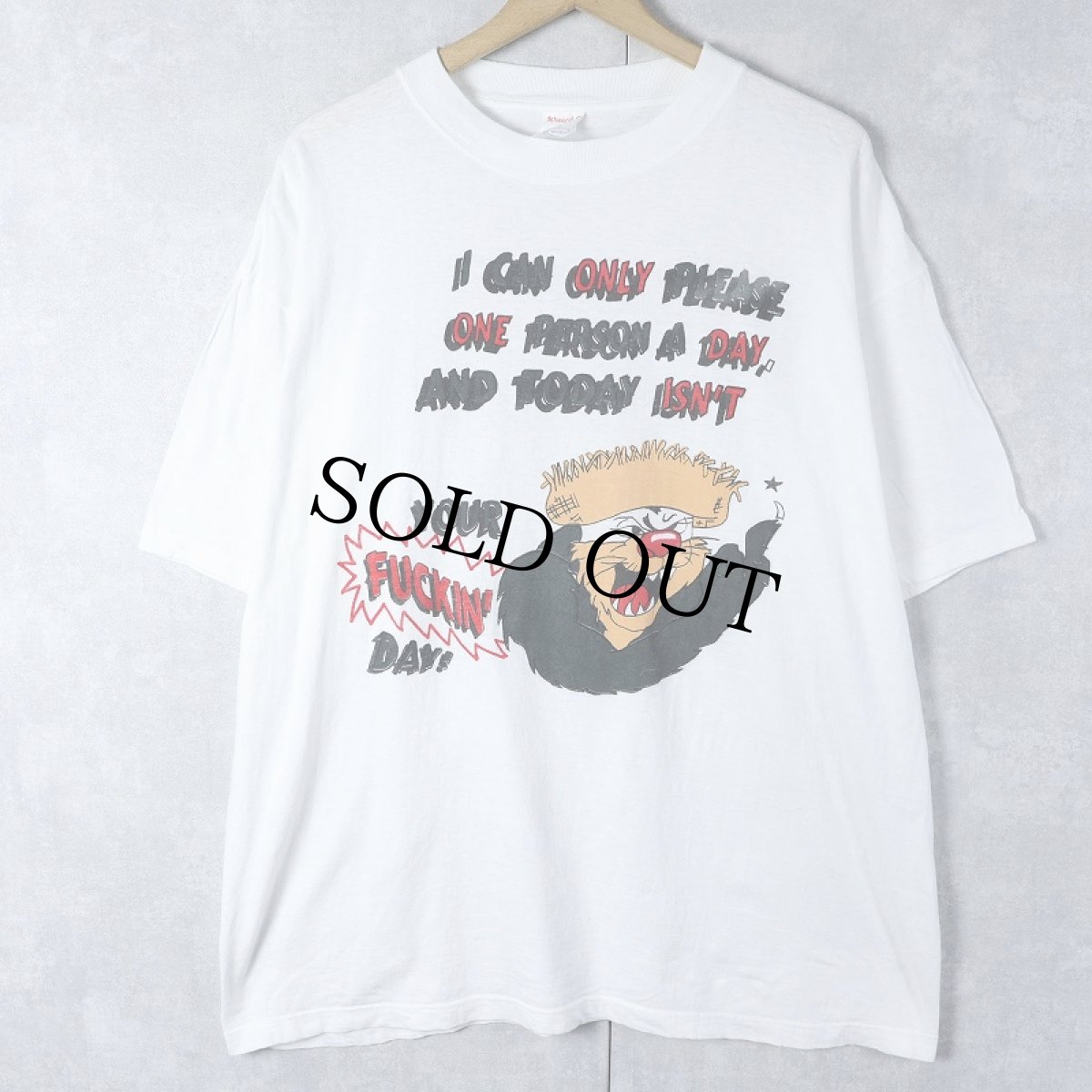 画像1: "YOUR FUCKIN' DAY!" イラストプリントTシャツ XL (1)