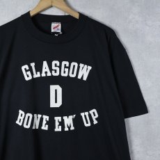 画像2: 90's "GLASGOW D BONE EM' UP" スカルプリントTシャツ BLACK XL (2)