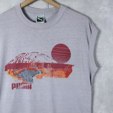 画像1: 80's PUMA USA製 アニマルプリント タンクトップ L (1)