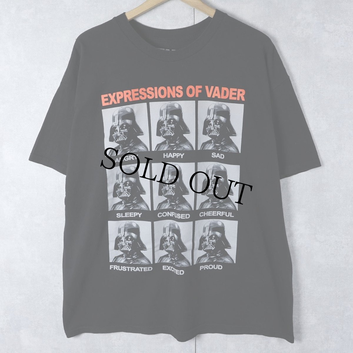 画像1: STAR WARS "EXPRESSIONS OF VADER" キャラクタープリントTシャツ BLACK XL (1)