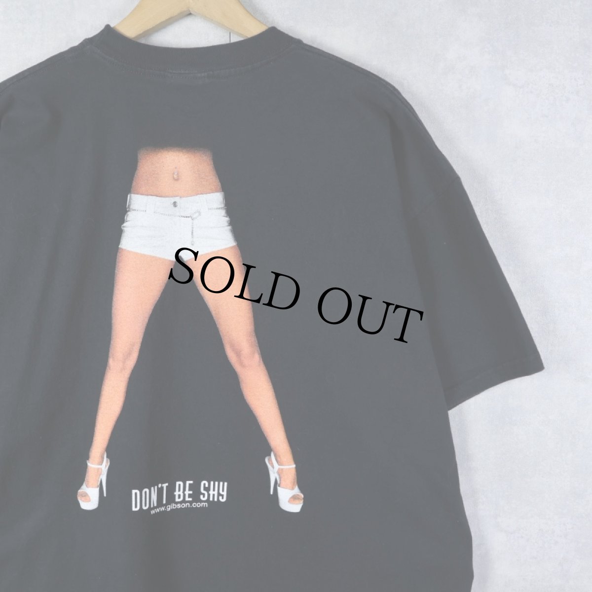 画像2: 2000's Gibson ''DON'T BE SHY'' ギターブランド プリントTシャツ BLACK XL (2)