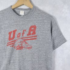 画像1: 80's USA製 "U of A" 染み込みプリントTシャツ M (1)
