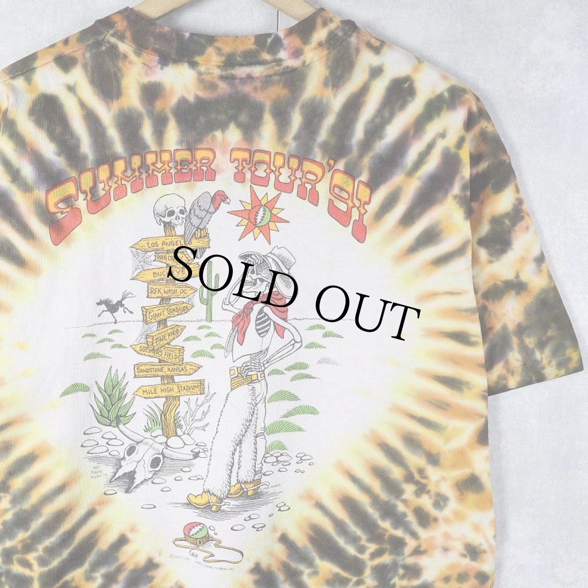 画像2: 90's GRATEFUL DEAD USA製 "SUMMER TOUR 1991" タイダイ ロックバンドTシャツ XL (2)