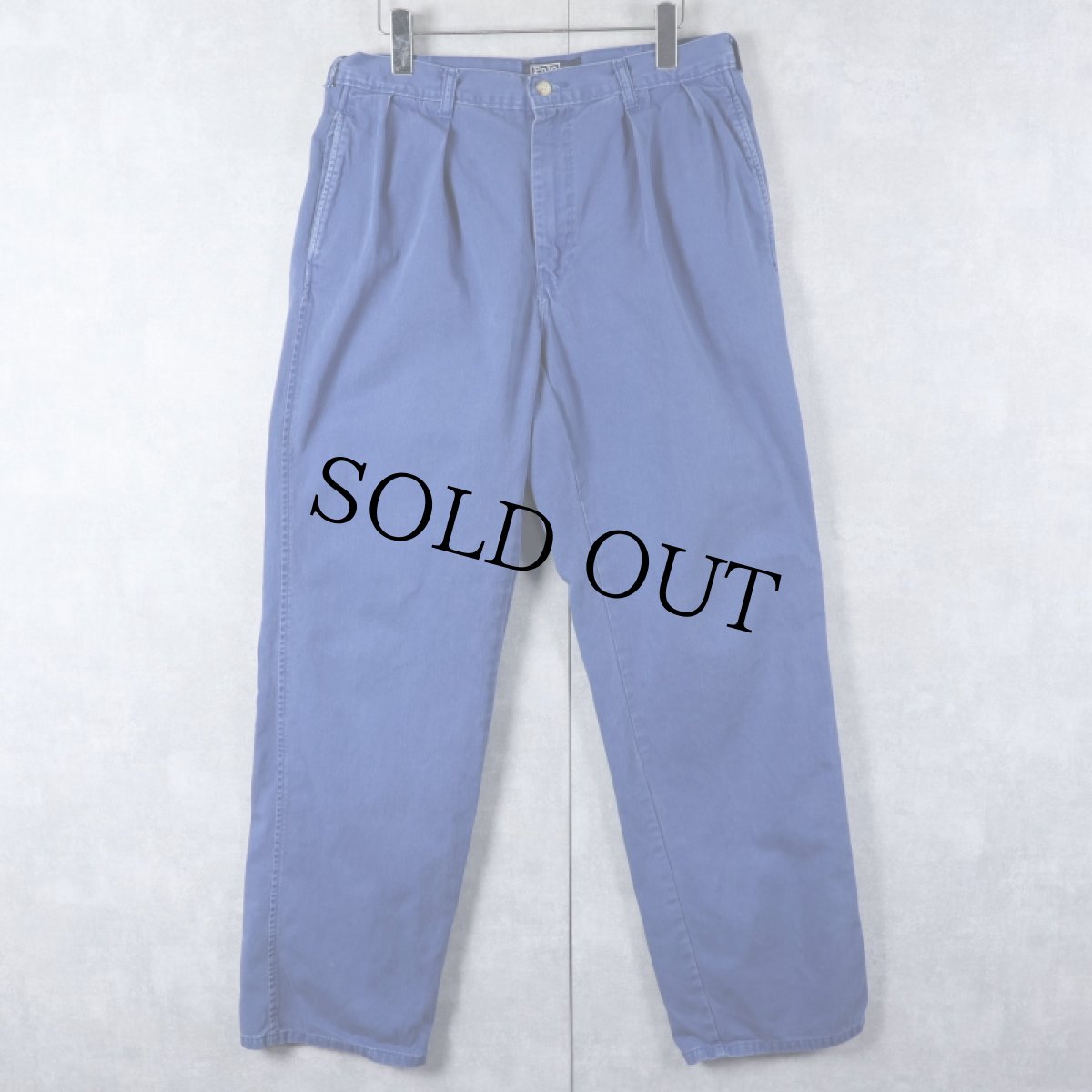 画像1: 90's POLO Ralph Lauren USA製 2タック コットンチノトラウザーズ W30 (1)