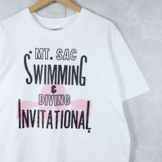 画像1: 90's NIKE 銀タグ USA製 "MT. SAC SWIMMING & DIVING INVITATIONAL" プリントTシャツ XL (1)