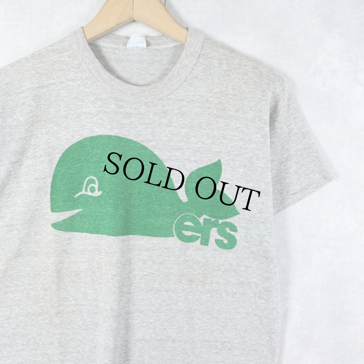 画像1: 70〜80's Champion バータグ USA製 "Whalers" 染み込みプリントTシャツ L (1)
