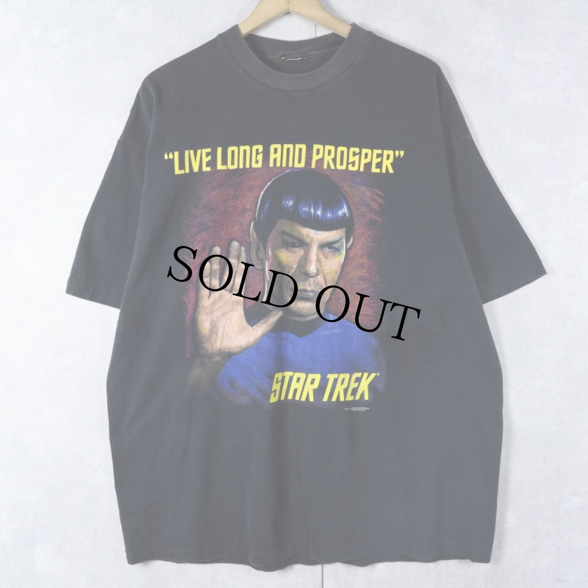 画像1: 90's STAR TREK "LIVE LONG AND PROSPER" SFテレビドラマ プリントTシャツ BLACK (1)