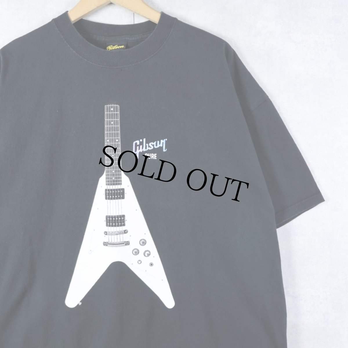 画像1: 2000's Gibson ''DON'T BE SHY'' ギターブランド プリントTシャツ BLACK XL (1)