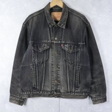 画像1: 90's EURO Levi's 70503 ブラックデニムジャケット L (1)