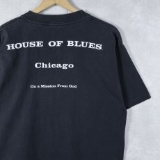 画像2: 90's THE BLUES BROTHERS "House of Blues" コメディ映画プリントTシャツ BLACK (2)