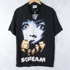 画像1: "SCREAM" ホラー映画プリント ビスコースオープンカラーシャツ BLACK M (1)