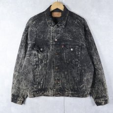画像1: 80's Levi's 70507 USA製 ケミカルウォッシュ ブラックデニムジャケット M (1)