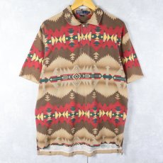 画像1: POLO Ralph Lauren ネイティブ柄 ポロシャツ L (1)