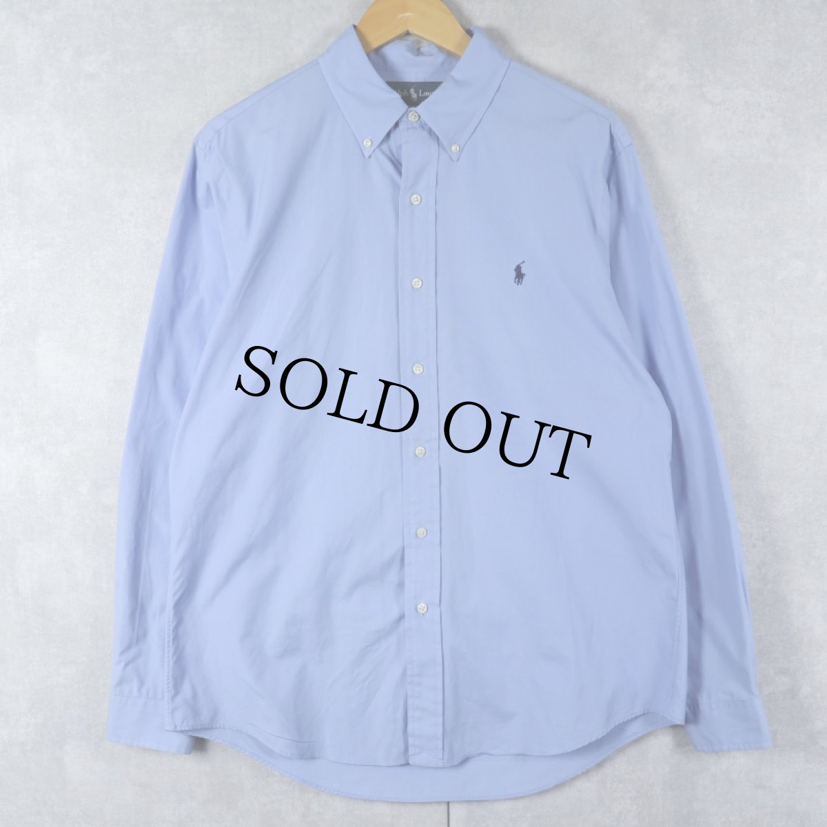 画像1: POLO Ralph Lauren "CUSTOM FIT" ロゴ刺繍 コットンボタンダウンシャツ L (1)