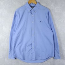 画像1: POLO Ralph Lauren "CUSTOM FIT" ロゴ刺繍 コットンボタンダウンシャツ L (1)