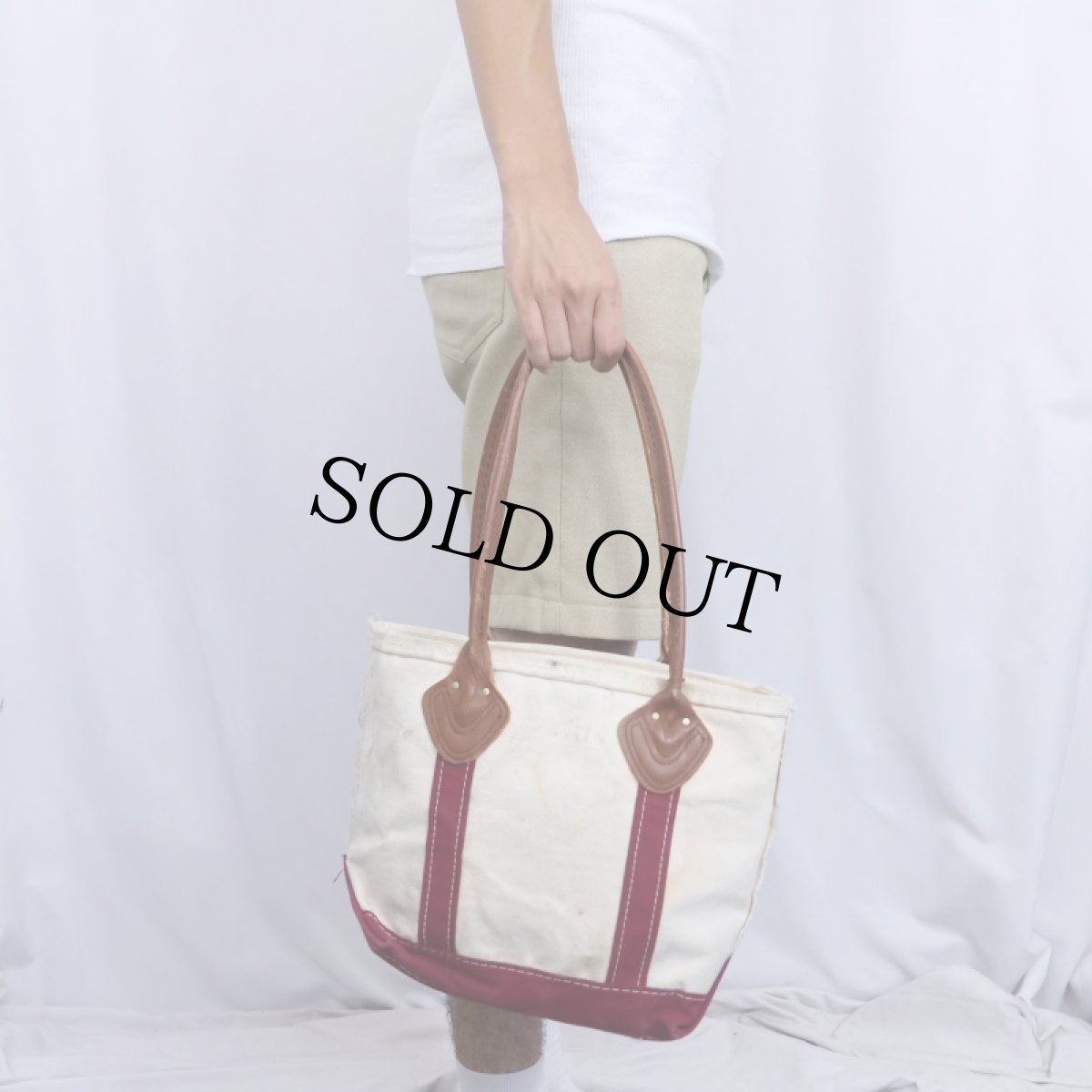 画像2: 80's L.L.Bean "BOAT AND TOTE" レザーハンドル × ジップトップ キャンバストートバッグ (2)