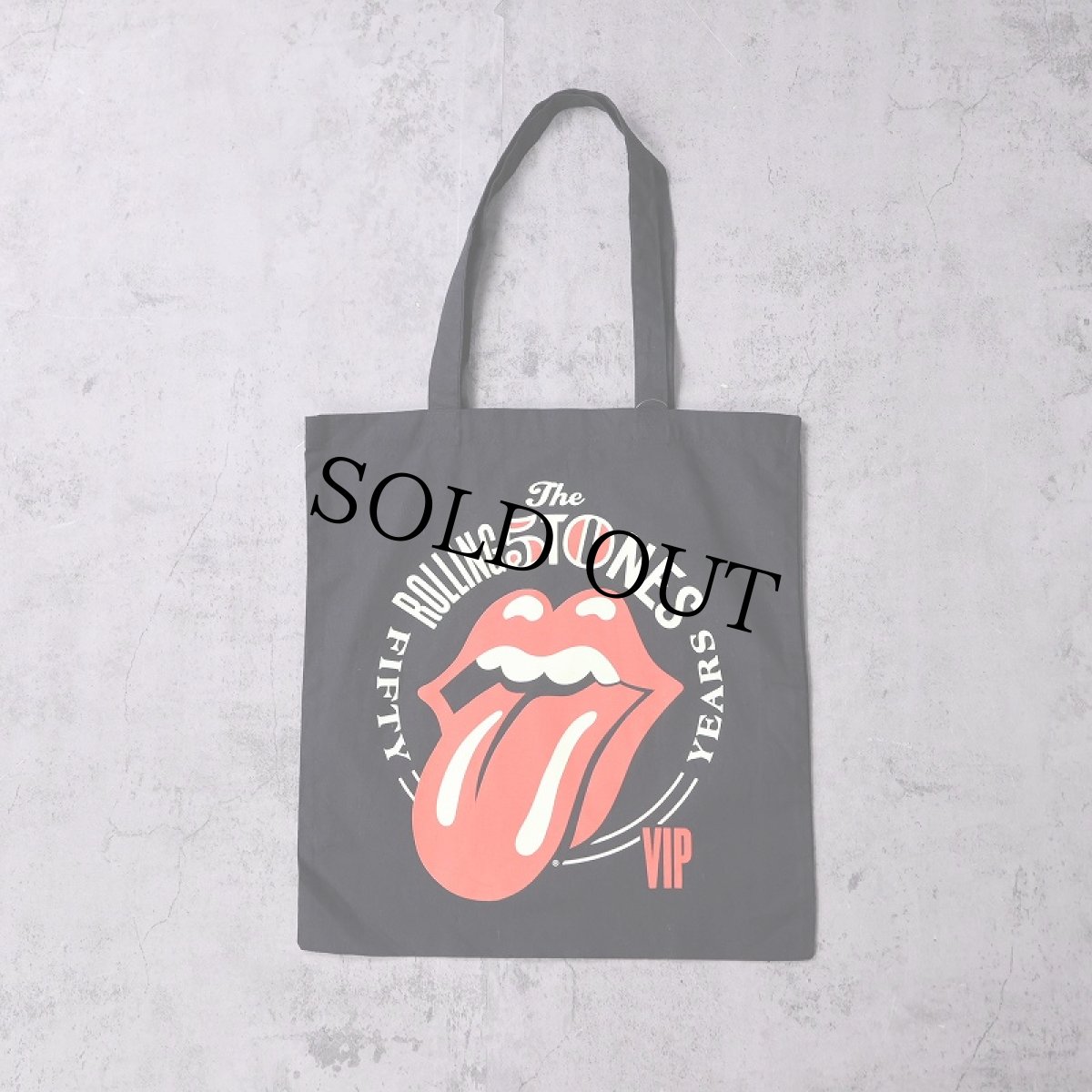 画像1: Rolling Stones Rare "50 Years Tour" トートバッグ BLACK (1)