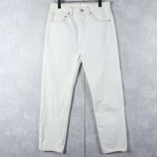 画像1: 90's Levi's 501 USA製 ホワイトデニムパンツ W31 (1)