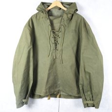 画像1: 40's U.S.NAVY デッキレインパーカー ステンシル入り LARGE (1)