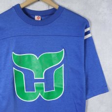 画像1: 70〜80's ARTEX USA製 "Hartford Whalers" アイスホッケーチーム ロゴプリントTシャツ XL (1)