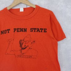 画像1: 70's "NOT PENN STATE" 染み込みプリントTシャツ M (1)